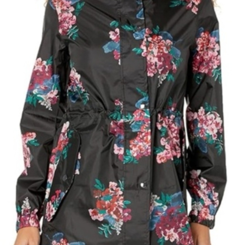 Joules Black Floral Utility Jacket